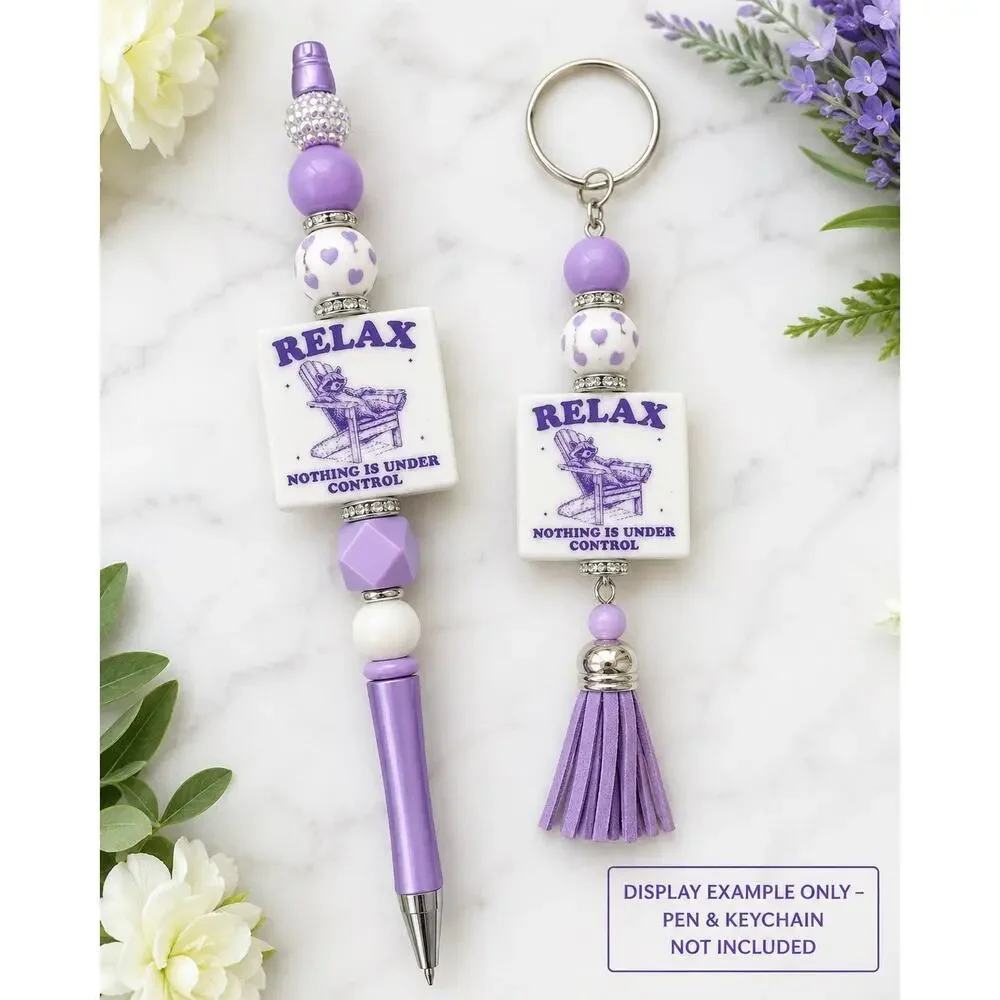 Set of 5 Snarky “Relax Nothing Is Under Control” Silicone Focals for Pens funny